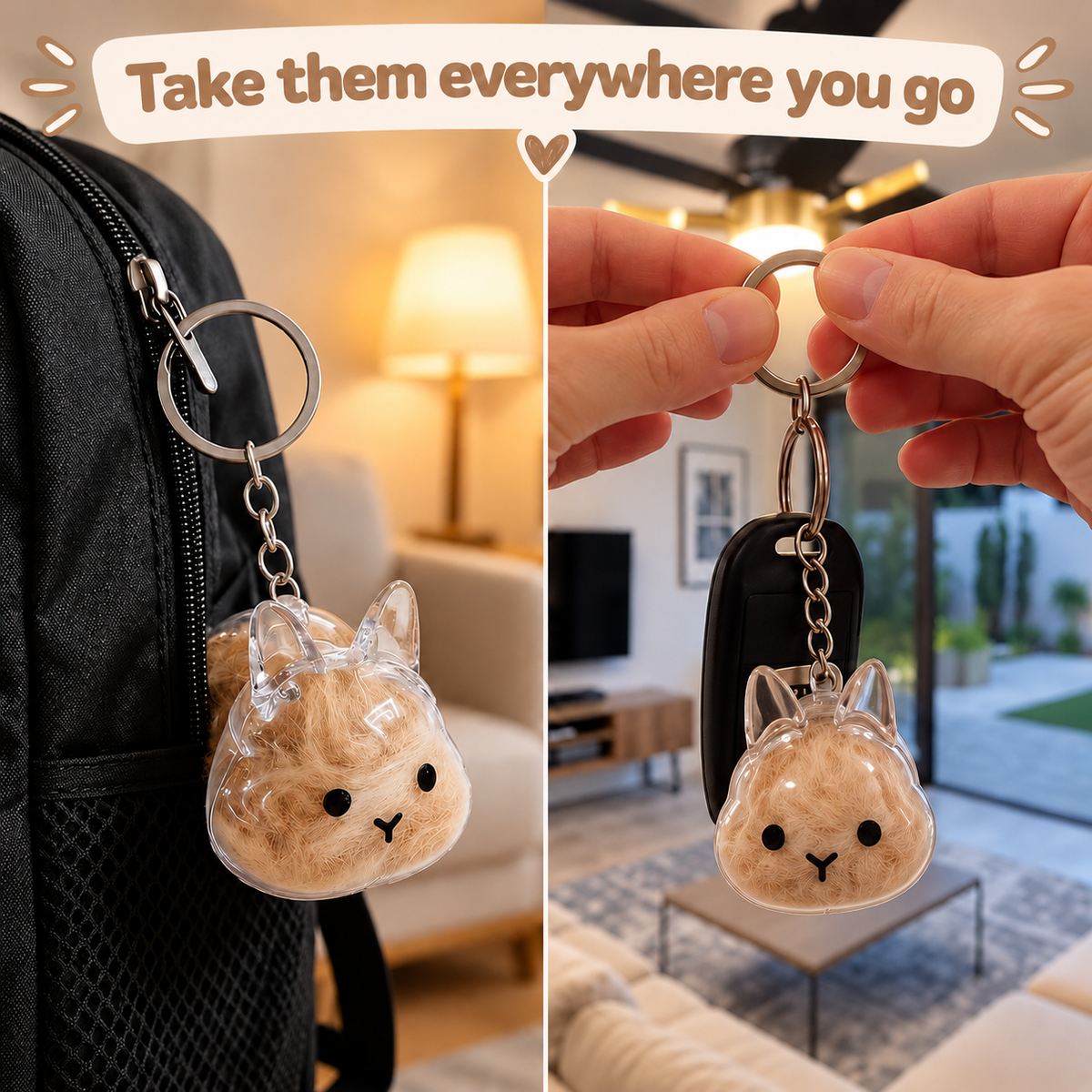 Bunny Fur Keychain – Celsaro